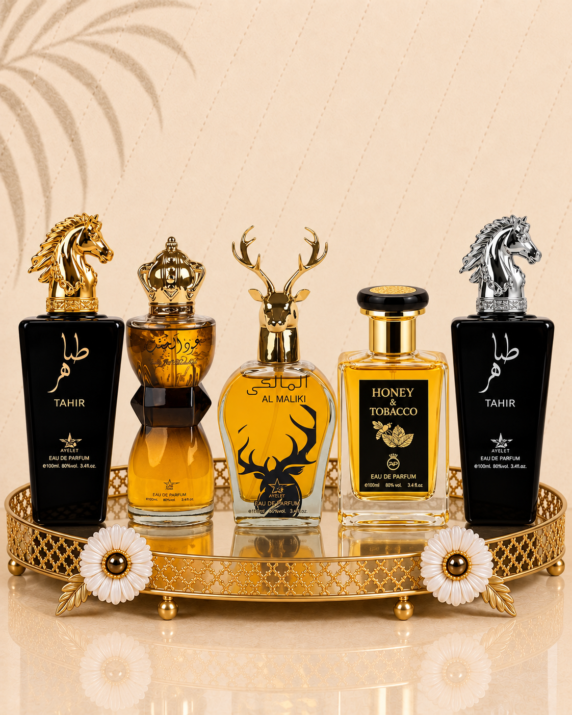 Set 5 Parfumuri Orientale Barbatesti - Tahir Gold + Oud Al Khashab + Tahir Silver + Honey & Tobacco + Maliki