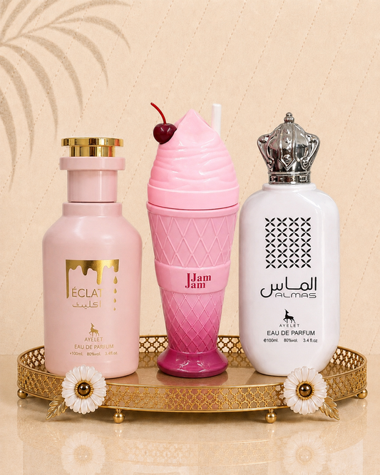 Set 3 Parfumuri Orientale de Dama - Eclat + Jam Jam Pink + Almas