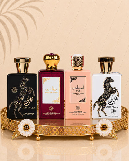 Set 4 Parfumuri Orientale ( 2xDama + 2xBarbat) - Ameerat Al Sharq + Ameerat Al Sharq Wardi + Malik Al Lail + Malik al arab
