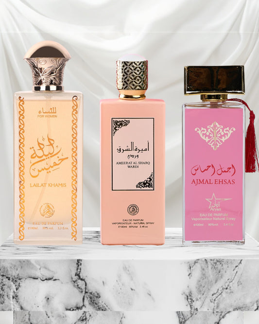 Set 3 Parfumuri Orientale De Dama - Lailat Al Khamise + Ameerat Al Sharq + Ajmal Ehsas