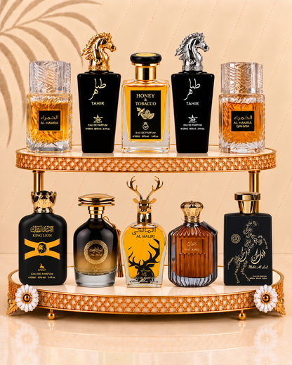 Set 10 Parfumuri Orientale Barbatesti - Tahir Silver + Tahir Gold + Al Hamra + Al Hamra Qahwa + Honey & Tabacco + King Lion + Ibda al Oud + Al Maliki + The King + Malik al Lail