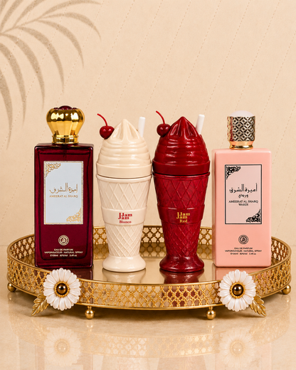 Set 4 Parfumuri Orientale De Dama - Ameerat Al Sharq + Ameerat Al Sharq Wardi + Jam Jam Bianco + Jam Jam Red