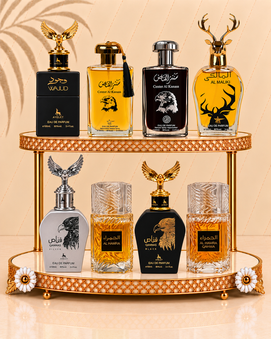 Set 8 Parfumuri Orientale Barbatesti - Wajud + Center al Kanass + Center al Kanass Silver + Al Maliki + Qannas Silver + Al Hamra + Qannas Black + Al Hamra Qahwa