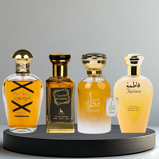 Set 4 Parfumuri Orientale ( 2xDama + 2xBarbat ) - Oud Modern + Al Hamra + Fikraah + Fatima