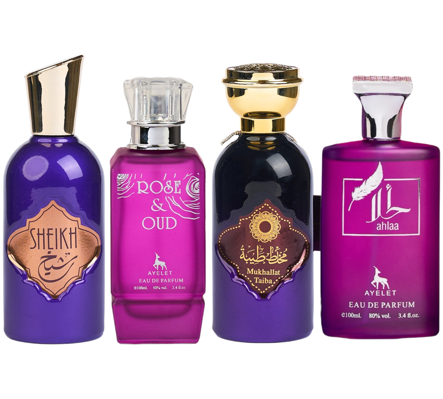 Set 4 Parfumuri Orientale ( 2xDama + 2xBarbat) - Sheik + Rose&Oud + Mukhallat Taiba + Ahlaa