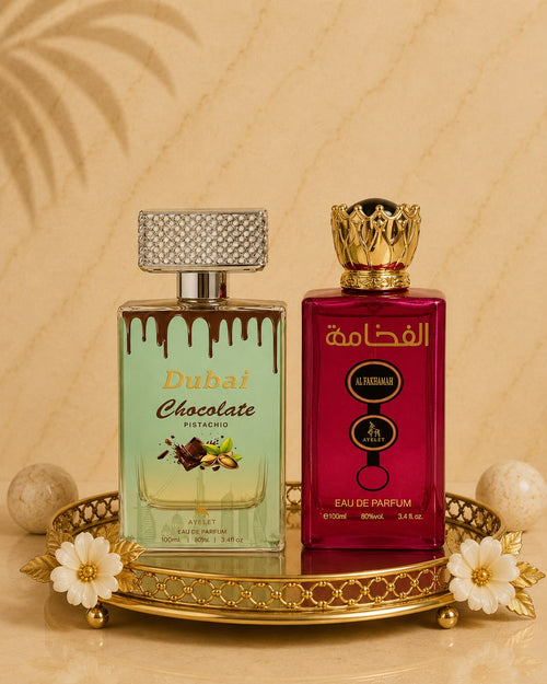 Set 2 Parfumuri Orientale de Dama - Dubai Chocolate + Al Fakhamah