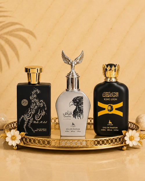 Set 3 Parfumuri Orientale De Barbati - Malik al Lail + Qannas Silver + King Lion