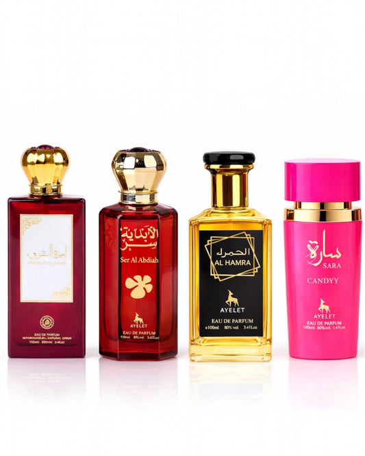 Set 4 Parfumuri Orientale De Dama - Al Hamra Qahwa + Amerat Sharq + Ser al Abdiah + Sara Candy