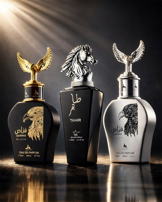 Set 3 Parfumuri Orientale De Barbati - Qannas Black + Tahir + Qannas Silver