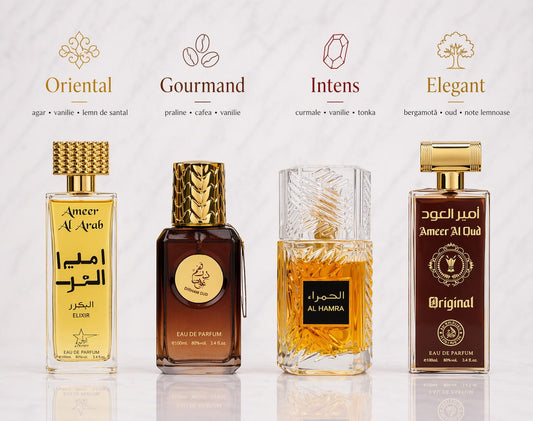 Set 4 Parfumuri Orientale De Barbati - Ameer Arab Elixir + Al Hamra Royal + Dirham Oud + Ameer Oud Original