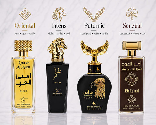 Set 4 Parfumuri Orientale De Barbati - Ameer Arab Elixir + Tahir + Qannas Black + Ameer Oud Original