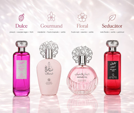Set 4 Parfumuri Orientale De Dama - Mousuff Red + Sarah + Antartic Pink + Mousuff Pink