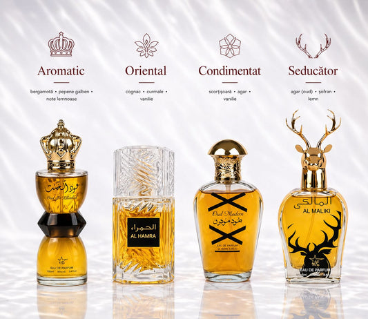Set 4 Parfumuri Orientale De Barbati -  Al Hamra Royal + Oud Modern + Oud al Khashab + Maliki
