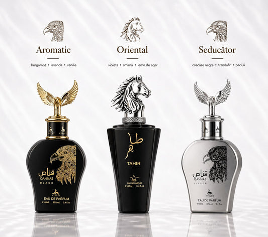 Set 3 Parfumuri Orientale De Barbati - Qannas Black + Tahir + Qannas Silver