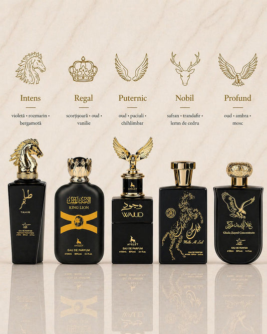 Set 5 Parfumuri Orientale Barbatesti - Tahir + King Lion + Ghala Zayed Concentrate + Malik al Lail + Wajud