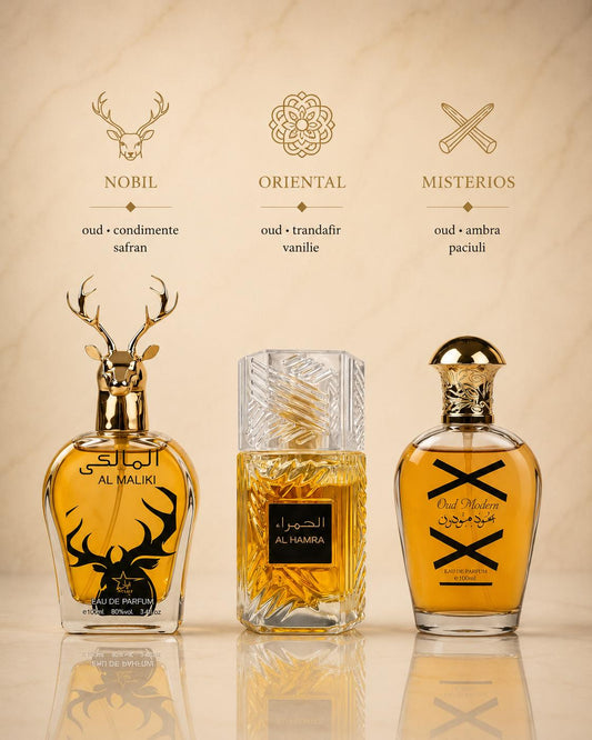 Set 3 Parfumuri Orientale De Barbati - Oud Modern + Maliki + Al Hamra Royal