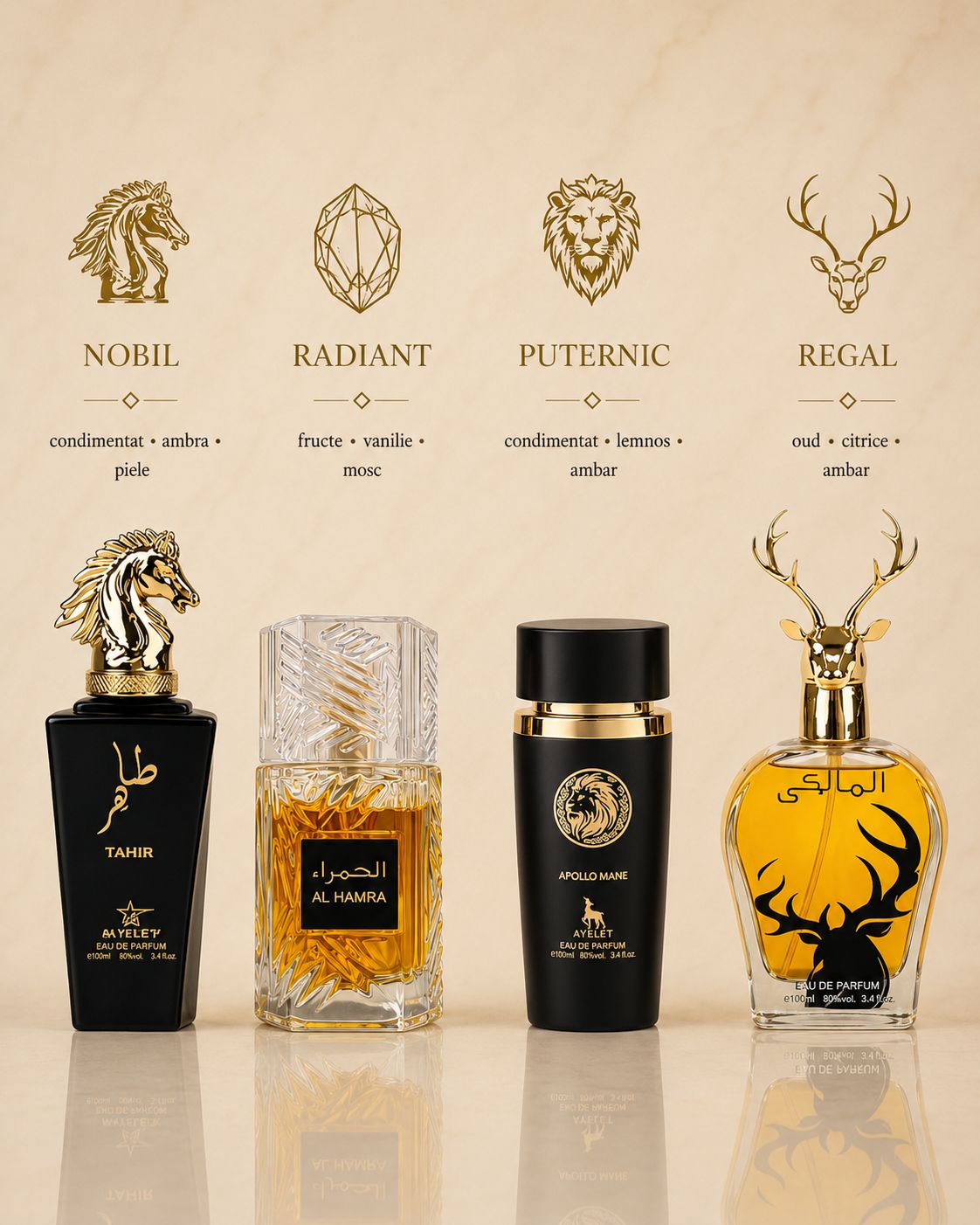 Set 4 Parfumuri Orientale Barbatesti - Tahir + Al Hamra Qahwa + Apollo Black + Maliki
