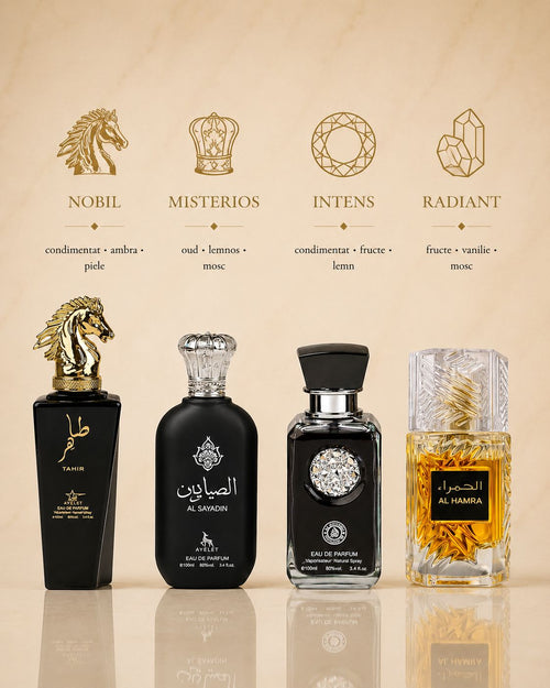 Set 4 Parfumuri Orientale Barbatesti - Wajud + Al Sayadin+ Crystal Black + Al Hamra