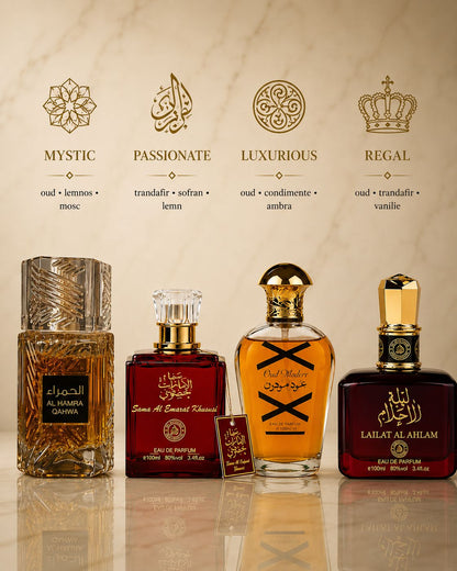 Set 4 Parfumuri Orientale De Dama - Al Hamra Qahwa + Sama Emarat + Oud Modern + Lailat Ahlam