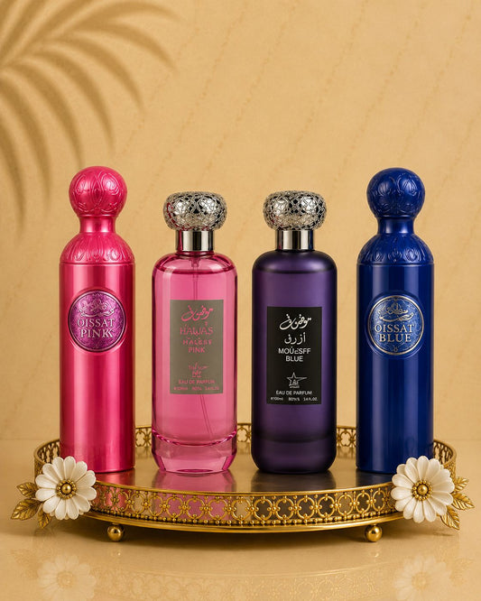 Set 4 Parfumuri Orientale ( 2xDama + 2xBarbat ) - Gissah Pink + Mousuff Pink + Mousuff Blue + Gissah Blue