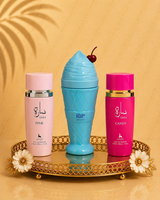 Set 3 Parfumuri Orientale de Dama -  Sara Candy + Jam Jam + Sara Pink