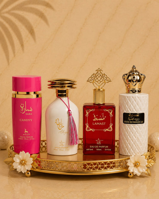 Set 4 Parfumuri Orientale De Dama - Lamast + Aliya + Sara Candy + Oud Romancia