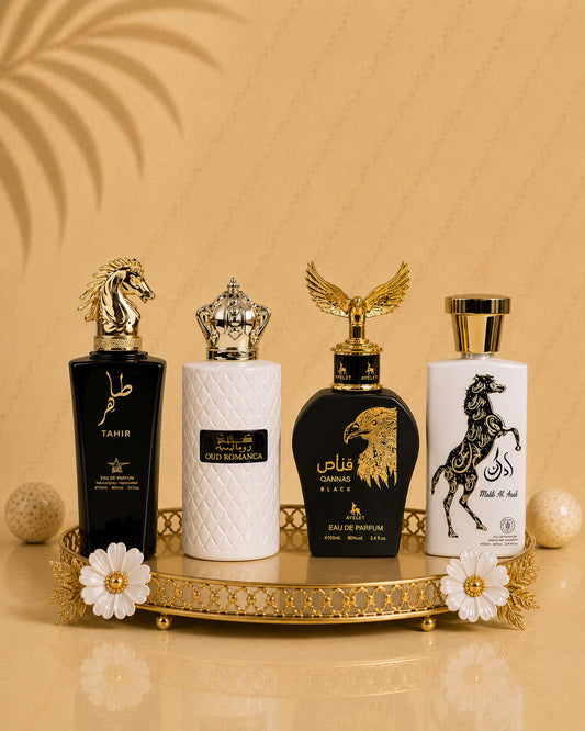 Set 4 Parfumuri Orientale Barbatesti - Qannas Black + Malik al Arab + Tahir + Oud Romancia