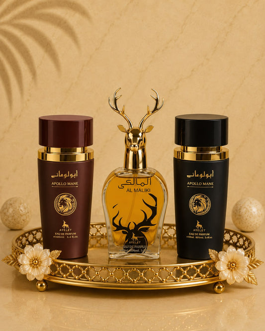 Set 3 Parfumuri Orientale De Barbati - Apollo Mane Brown + Maliki + Apollo Mane Black