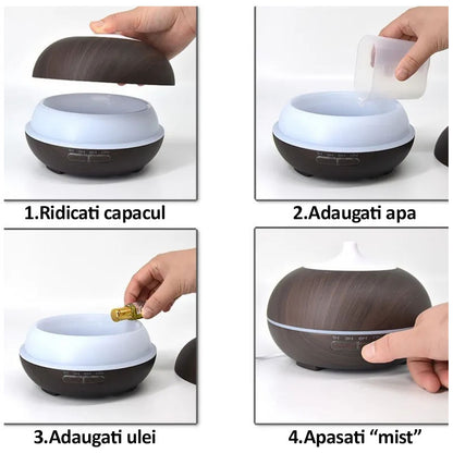 Difuzor Aromaterapie Cu Telecomanda + Esente CADOU