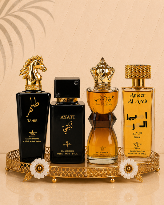 Set 4 Parfumuri Orientale de Barbati - Tahir + Ameer al Arab Elixir + Ayati + Oud Al Khashab