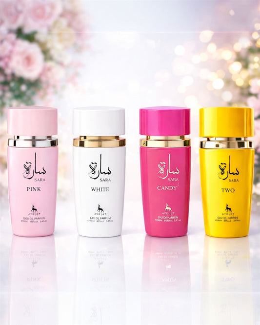 Set 4 Parfumuri Orientale de Dama - Sara Candy + Sara White + Sara Pink + Sara Two