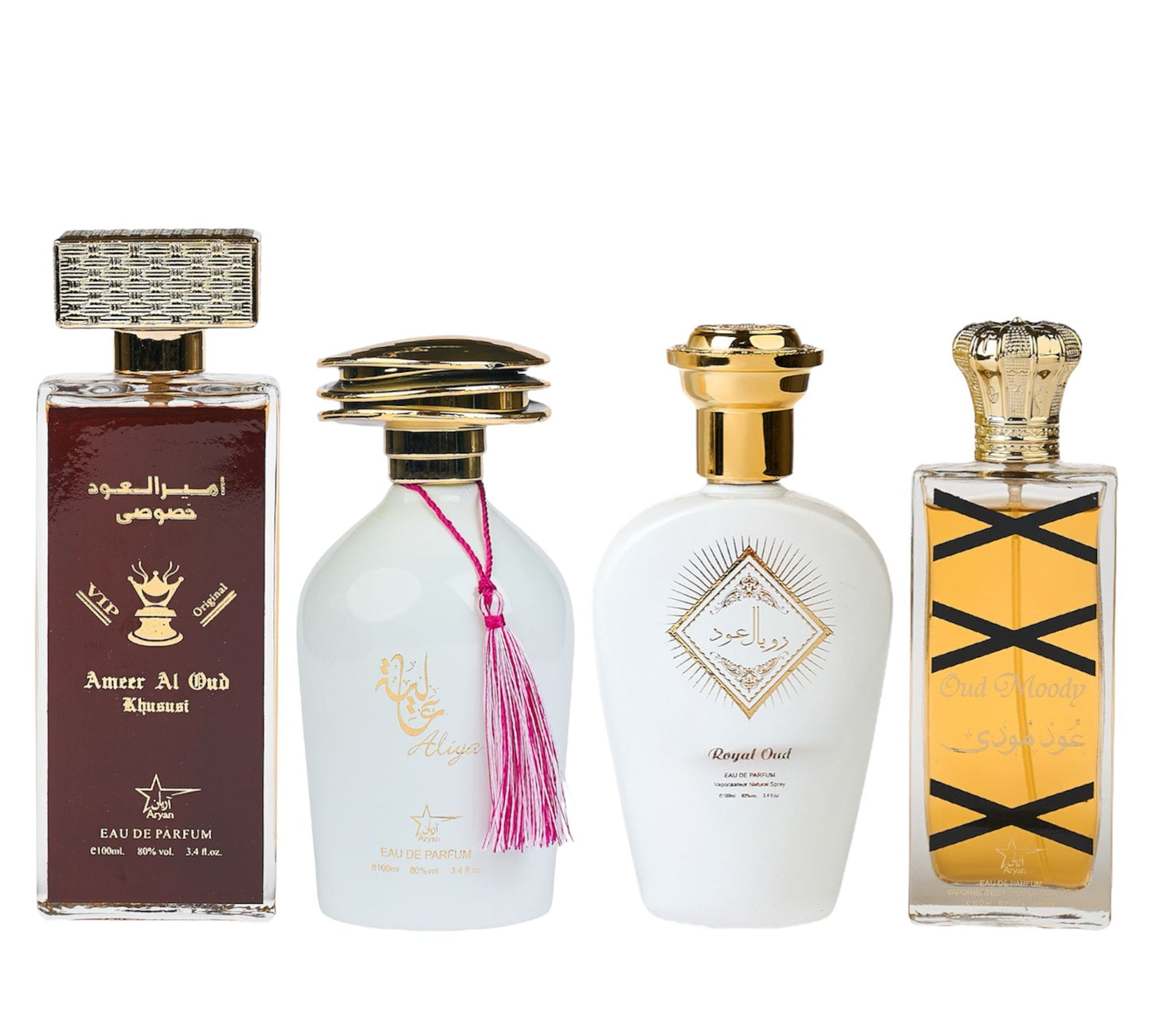 Set 4 Parfumuri Orientale ( 2xDama + 2xBarbat ) - Ameer Khususi + Aliya + Royal Oud + Oud Moody