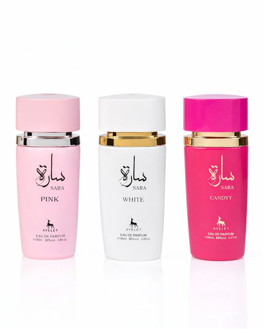 Set 3 Parfumuri Orientale de Dama - Sara Candy + Sara White + Sara Pink