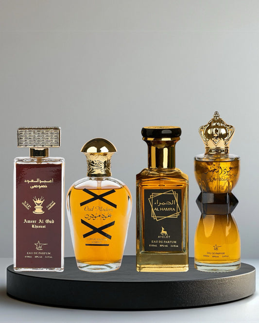 Set 4 Parfumuri Orientale De Barbati - Ameer Al Oud Khususi + Oud Modern + Al Hamra + Oud Al Khashab