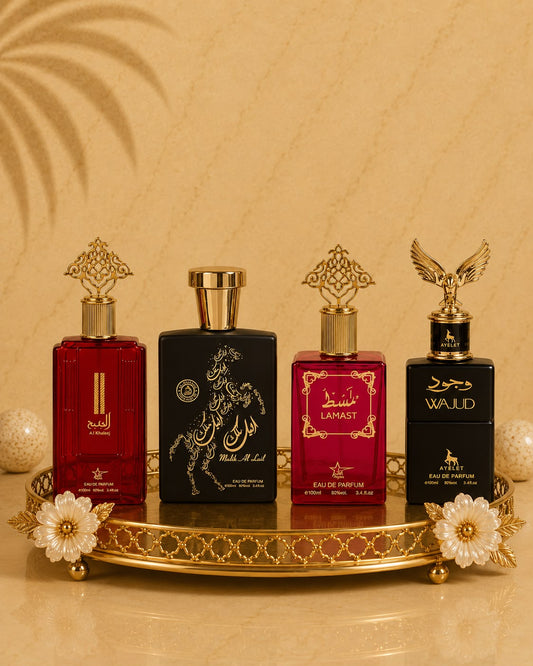 Set 4 Parfumuri Orientale (2xDama + 2xBarbati) - Al Khaleej + Malik al Lail + Lamast + Wajud
