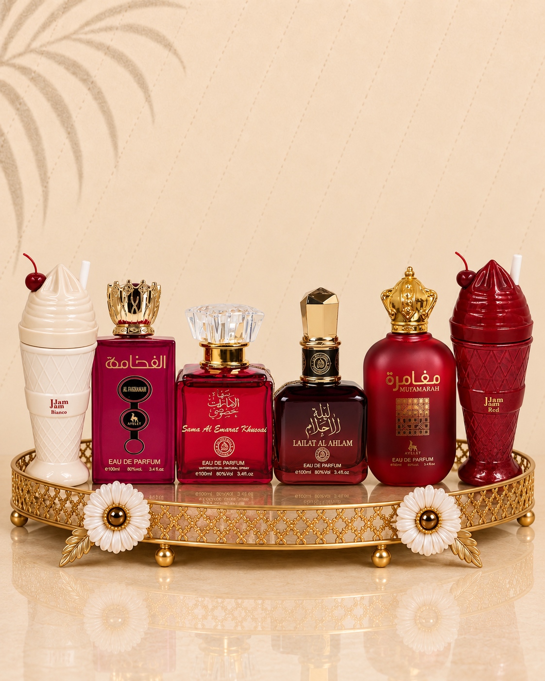 Set 6 Parfumuri Orientale De Dama - Lailat + Sama Al Emarat Khususi+ Mughamarah + Al Fakhamah + Jam Jam Red + Jam Jam Pink